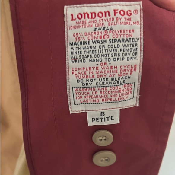 Vintage London Fog Maincoats Khaki Trench coat with removable liner - 8P - Picture 4 of 8